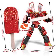 2-in-1 Frozen Dessert Transformation Robot Mecha Creative Warrior Model Toy Gift