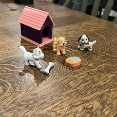 VTG 90s Jasman My Precious Pets Lot with Dog House And Dogs Food Bowl Bone