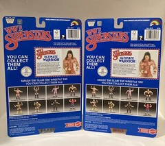 WWE LJN MATTEL SUPERSTARS ULTIMATE WARRIOR 8 IN ACTION FIGURE BLACK & BLUE CARDS