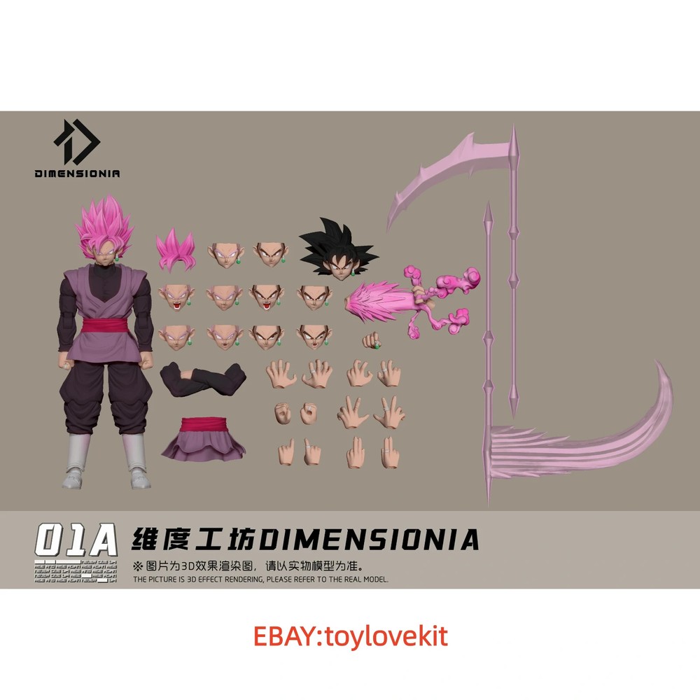DIMENSIONIA 01A God Defier Goku Black 1/12 Scale Action Figure In Stock IN BOX