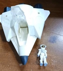 Mini Spacecraft Jet w Micro Astronaut Figure 1.25″ Pilot Toy Space Ship