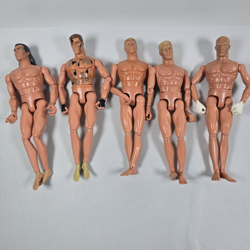 5 Lot ~ Vintage 1996 Hasbro G.I Joe Dolls 12 inches Action Figures~ 2 Articulate