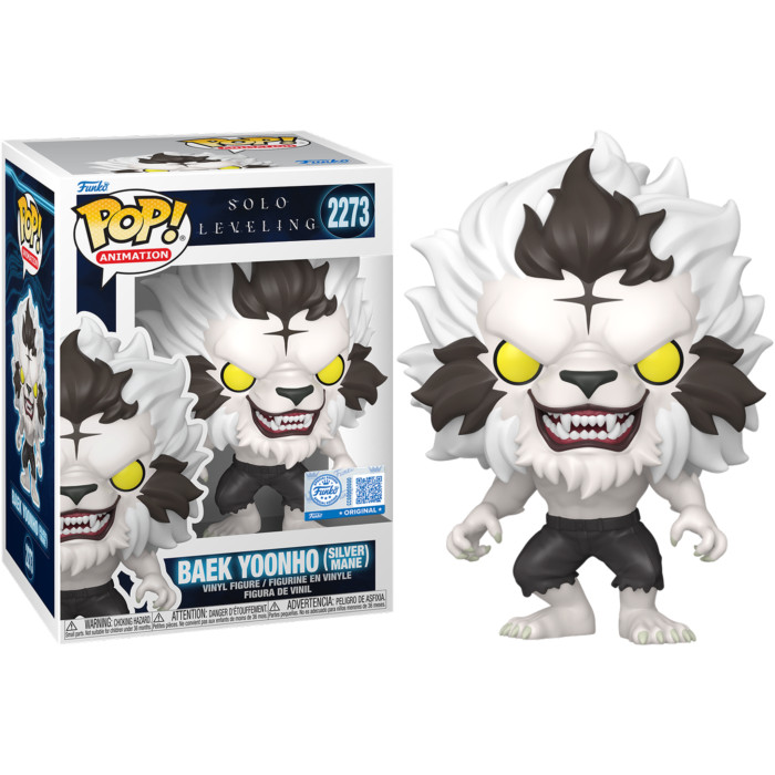 SOLO LEVELING – BAEK YOONHO (SILVER MANE) EXCLUSIVE Vinyl Figure + POP PROTECTOR