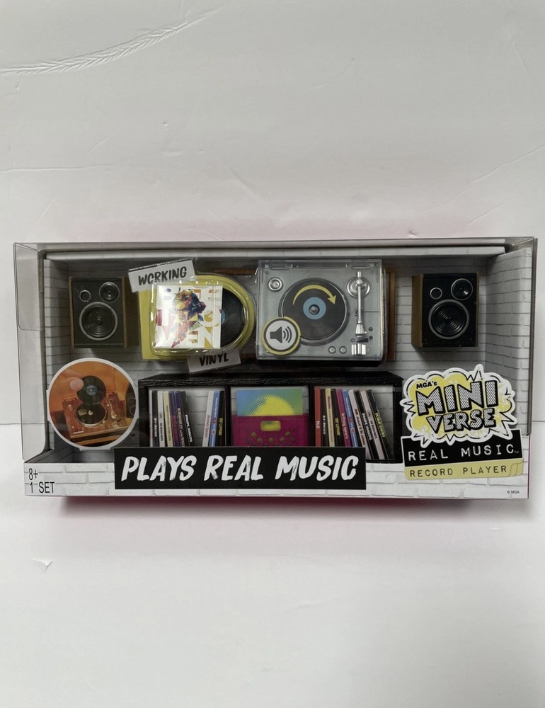 MGA’s Miniverse Real Music Record Player Mini Collectibles Mini Playable Record