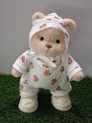 Get A Hug Co. 12 inch Fully Jointed Teddy Bear Plush Baby Outfit Bib Shoes NWOT