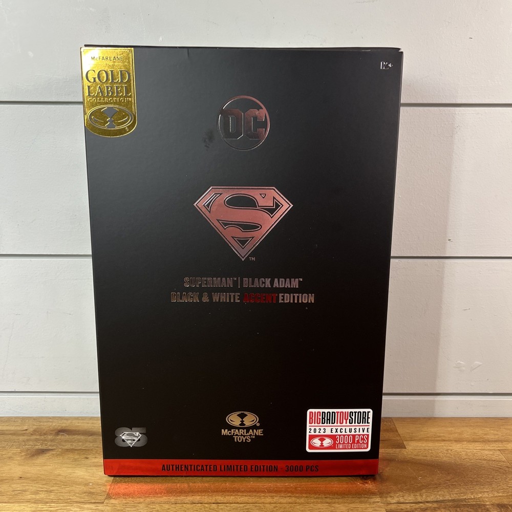 McFarlane Gold Label Superman Black Adam Black and White Accent Edition New