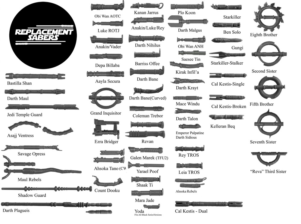 Star Wars Black Series CUSTOM Replacement Lightsaber **HILT ONLY** (1:12) 6 inch