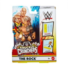 @WWE Knuckle Crunchers The Rock Action Figure&Accessories Bone Crushing Sounds🆕