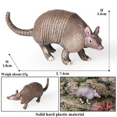 Brown Armadillo Toy Action Figure Small Animal Figurine Doll Gift for Kids
