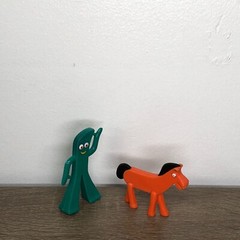 Vintage Gumby And Pokey Figures Original Bendable Gumbitty Jesco Hong Kong 1980s