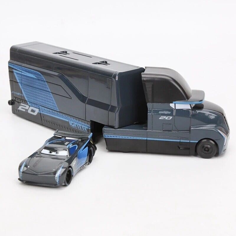 2Pcs Disney Pixar Car3 NO.20 Jackson Storm Mack Hauler Truck+Car Diecast Toy Set