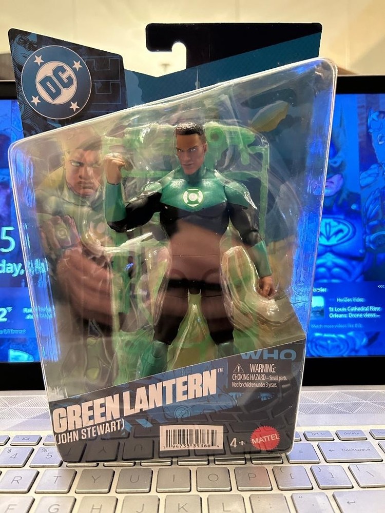MATTLE 6 1/2 INCHES TALL DC GREEN LANTERN JOHN STEWART WAVE 2 ACTION FIGURE
