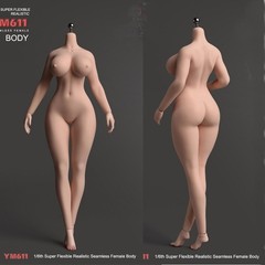 YM611 1/6 Female Big Bust Suntan/Pale Plump Seamless Doll Body 12″ Action Figure