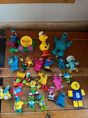 Large Mixed Lot of Plastic Rubber Vinyl Barney Sesame Street TV Character Play