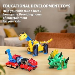 6-in-1 Dinosaur Transforming Robot Toys Set, STEM