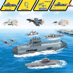 Aircraft Carrier Toy Military Submarine Naval Ship Play Set with Planes Army …