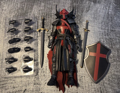Mythic Legions Custom Black and Red Templar Knight figure Loose