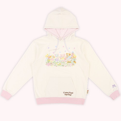 Tokyo Disney Sea Duffy and Friends Come Find Spring hoodie white pink Size L