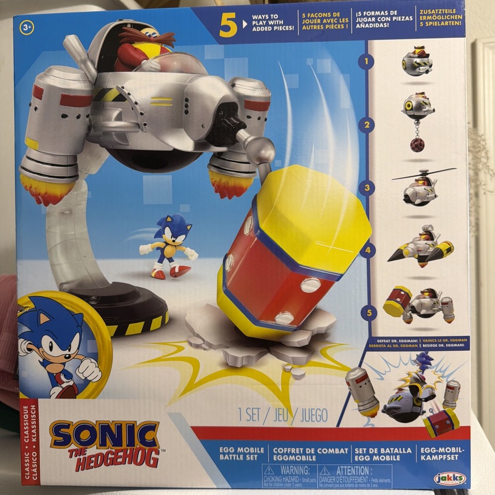 Sonic the Hedgehog Eggman Egg Mobile Battle Set Helicopter Playset NEW