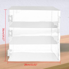 3-Tier Display Case Shelf Dustproof Clear Showcase Holder for Action Figures