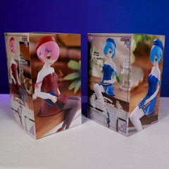 FuRyu Re:Zero Rem & Ram Book Girl Noodle Stopper Figure Set US SELLER