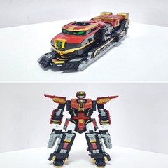 Metal Cardbot S Blast Train Red Transforming Robot Train toy -Fast EMS Shipping