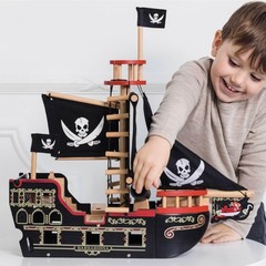 Barbarossa Pirate Ship Set Premium Wooden Toys for Ages 3 years & Up