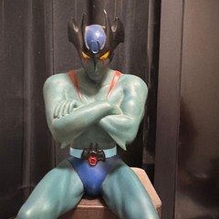 Devilman Figure Seated Pose 30cm Left Corner Chip Used Authentic Rare