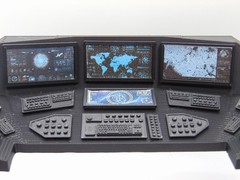 Custom 1:12 Scale Computer Operator Control Station Diorama Prop Set 6″ GI JOE