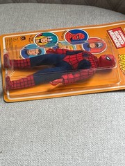 VINTAGE 1979 MEGO PIN PIN TOYS 8″ SPIDERMAN ACTION FIGURE NEW ON CARD NEAR MINT