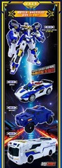 Metal Cardbot S Blue Cop Trinity Ultimate 3-Stage Combination Transforming Robot