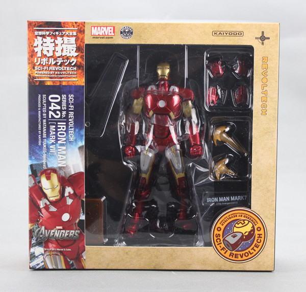 Kaiyodo Revoltech 042 SCI-FI Avengers IRON MAN MARK VII 7 Figure 100% Authentic