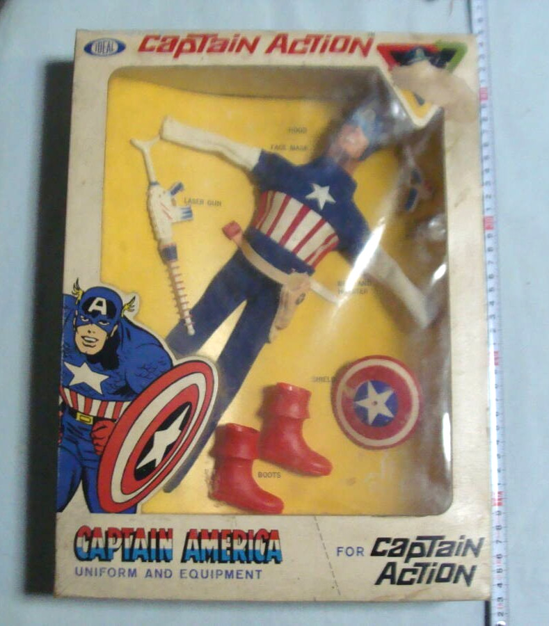 Ideal Captain Action Captain America Action Figure Deadstock Ages 15+ Used