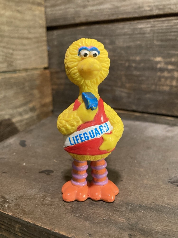 Vintage Big Bird Lifeguard Swim PVC Figure Applause Sesame Street 3.5 In