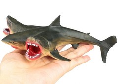Three Headed Shark Toy Action Figure Small Animal Figurine Doll Gift for Kids
