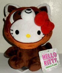 Hello Kitty Plush Toy Dressed As Red Panda bear 6″ Tall Sanrio New With Tags