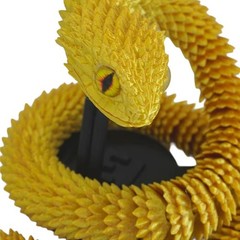3D Printed Articulated Snake 29” Crystal-Like Movable Snake Golden Snake