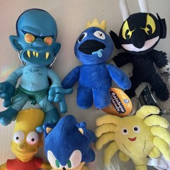 Plush Toy lot X13 Falkor Dragon Facehugger Bart Simpson Cuphead Sonic Shadow 67