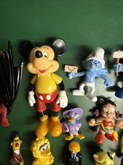 Lot of 50+ Vintage Mixed Lot PVC Plastic Toys, Disney, Pixar, Smurfs, Snoopy