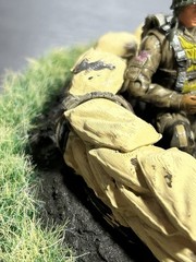 Custom 1:18 WWII Mortar Pit Diorama 3.75 Inch US Paratroopers 60mm Mortar Figure