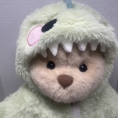 Handmade 12″ Fully Jointed Green Dinosaur Teddy Bear Plush Get A Hug Co. NWOT