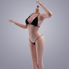 US 1/6 Bra & Briefs Bikini Swimwear Pale Skin Large Bust Breast Figure Body