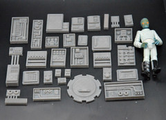 30 pc GREEBLE LOT STAR WARS SCI FI CUSTOM 1:18 SCALE DIORAMA PROP