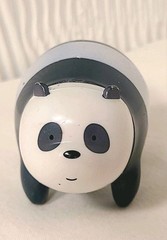 We Bare Bears Panda Bear Figure Black White Striped PVC Toy Cartoon Cake Topper