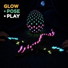 3D Printed Dragon Eggs with Wings Rainbow Glow in The Dark Cool, Articulated …