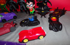 Batman Assorted Random Lot of Fastfood Batmobiles & Batman Figures Joker & More