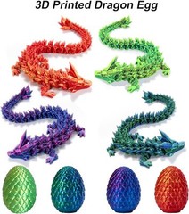 3D Printed Dragon Egg Crystal Dragon Fidget Toys Full Articulated Dragon G﻿ift