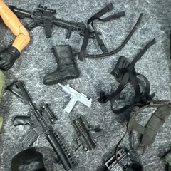 Lot of 6 Vtg 12” Army Military GI Joe Dolls Figures Soldiers With Clothes Guns