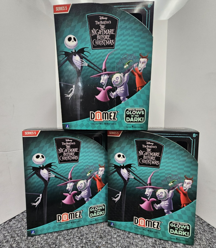 Lot of 3, DOMEZ Series 5 Nightmare Before Christmas Glow In the Dark Special