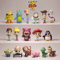 Toy Story Set of 17 Different PVC Cake Toppers Mini Figures about 2 inches tall.